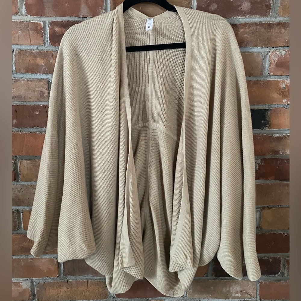 LULULEMON tan brown beige wrap cardigan cashmere blend XS/S